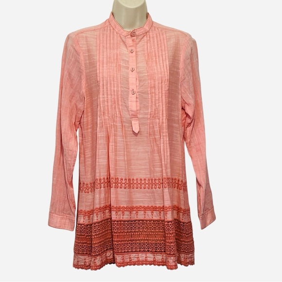 MAX Edition Boho Top, pleated details, and embroidered patterns, Pink, Medium - Picture 2 of 13